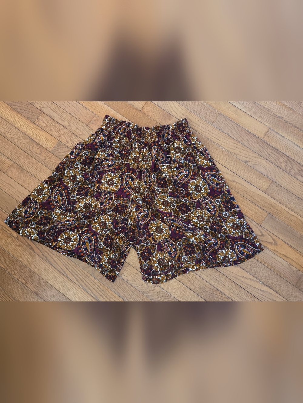 Vintage Retro Norton Mcnaughton Y2k Dressy Shorts Sz 12 Paisley Teacher Grandma